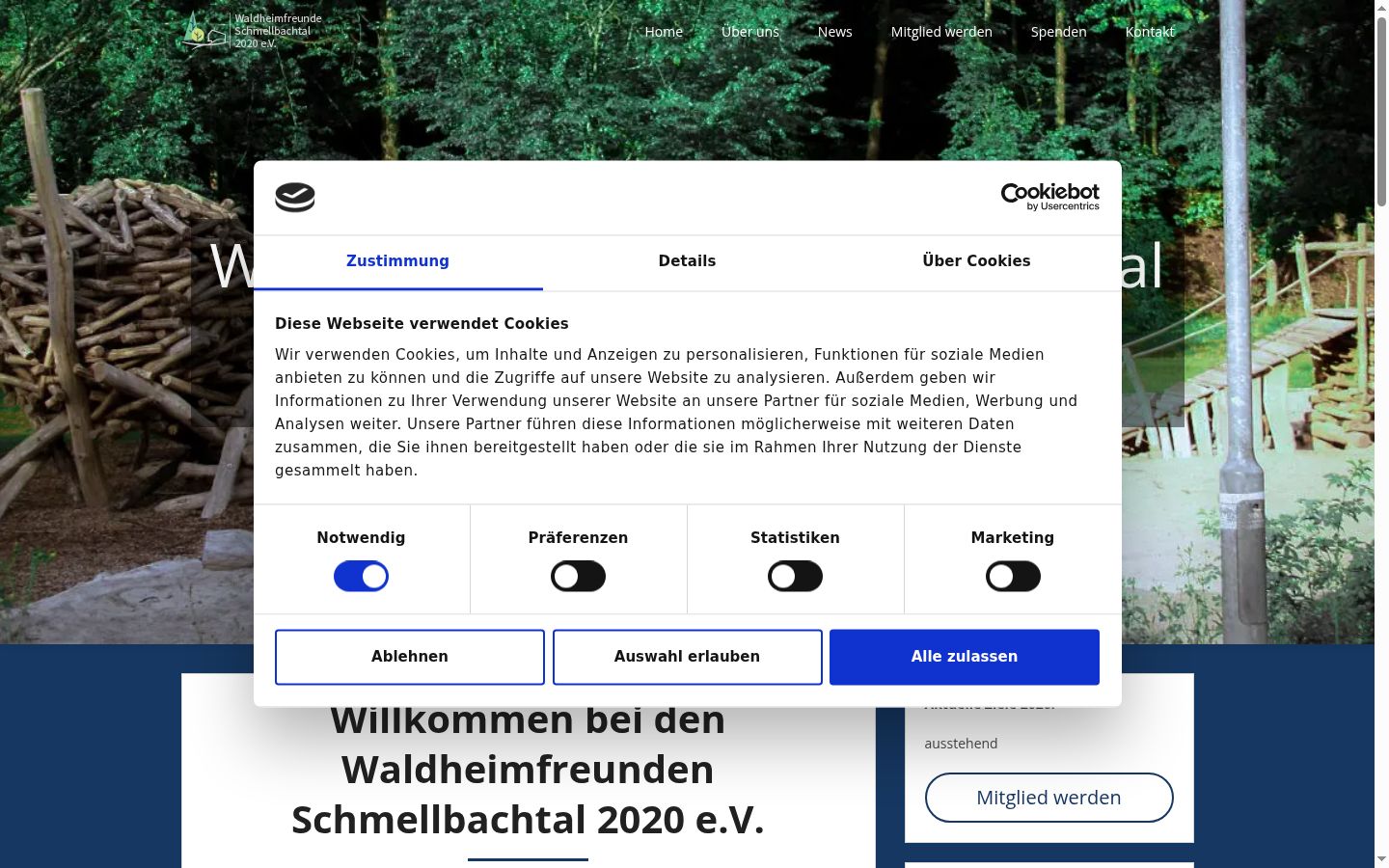 Sutikimo reklamjuostės, rodytos prieš bet kokią sąveiką, ekrano kopija
