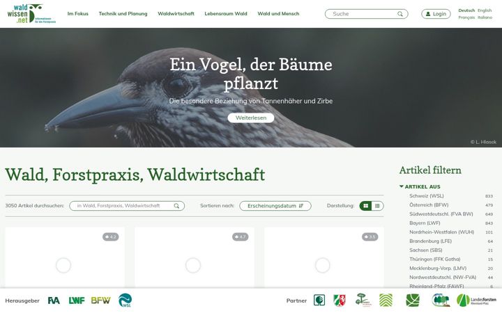 Screenshot of waldwissen.net