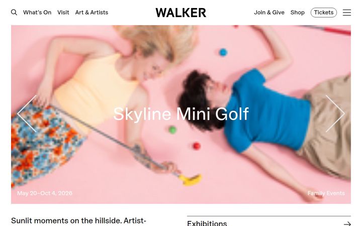 Kuvakaappaus sivustosta walkerart.org