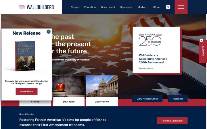Screenshot of wallbuilders.com