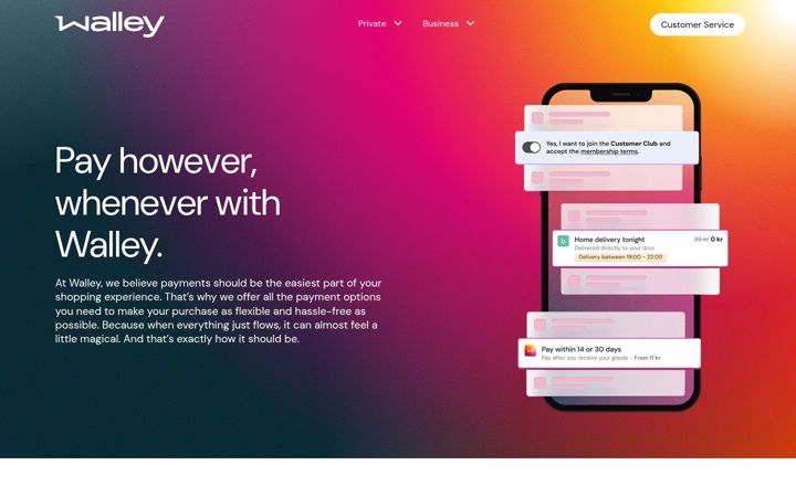 Screenshot of walleypay.com