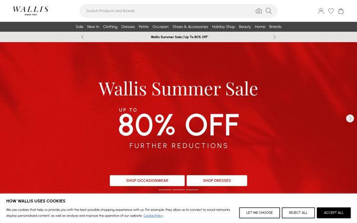 Screenshot of wallis.co.uk
