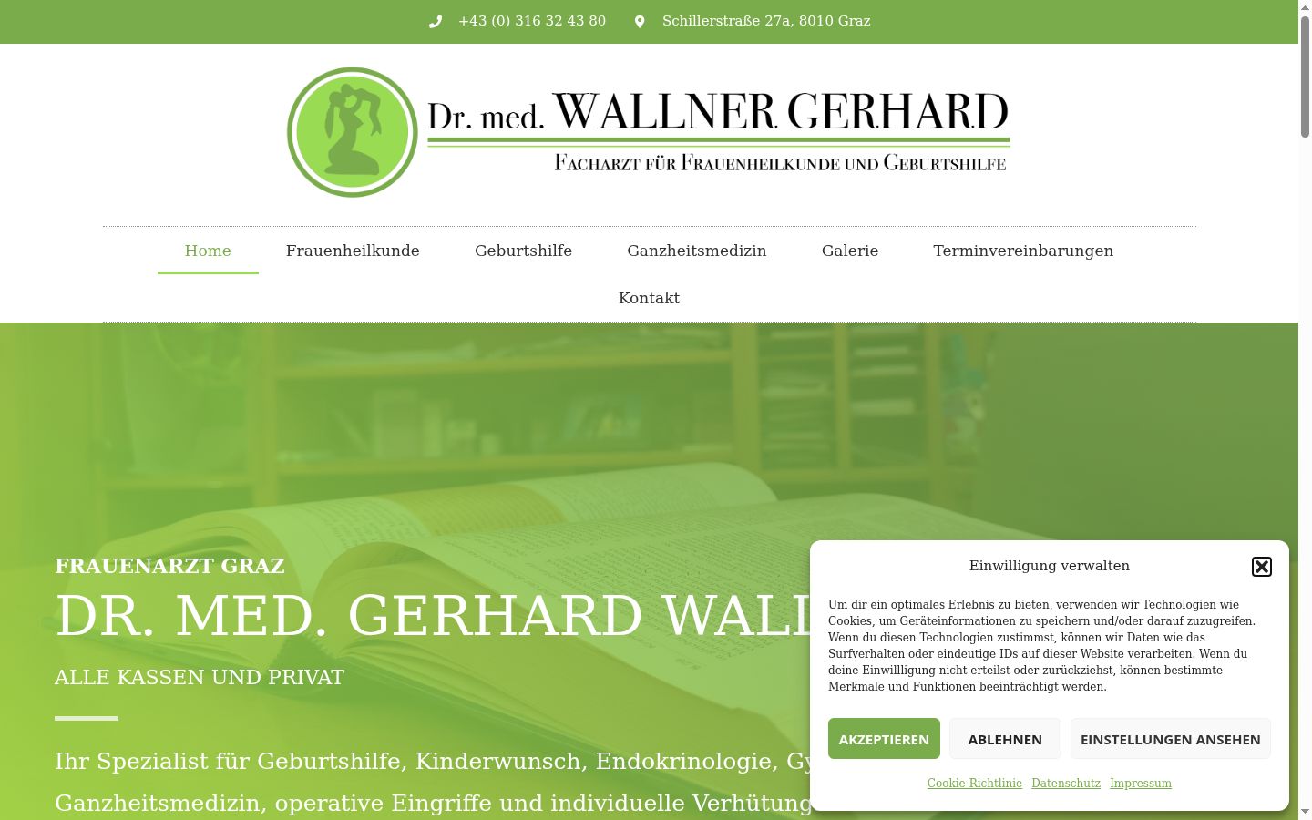 Screenshot del banner di consenso mostrato prima di qualsiasi interazione