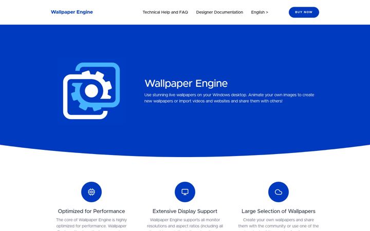 Screenshot of wallpaperengine.io