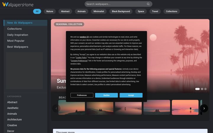 Screenshot of wallpapershome.com