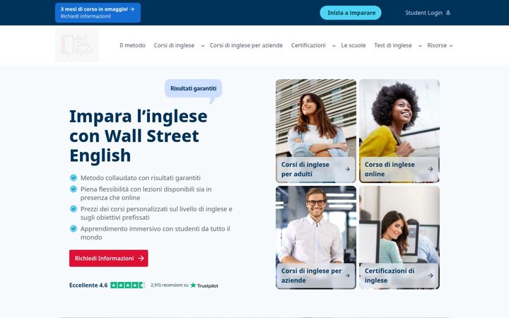 Ekrano kopija wallstreetenglish.it