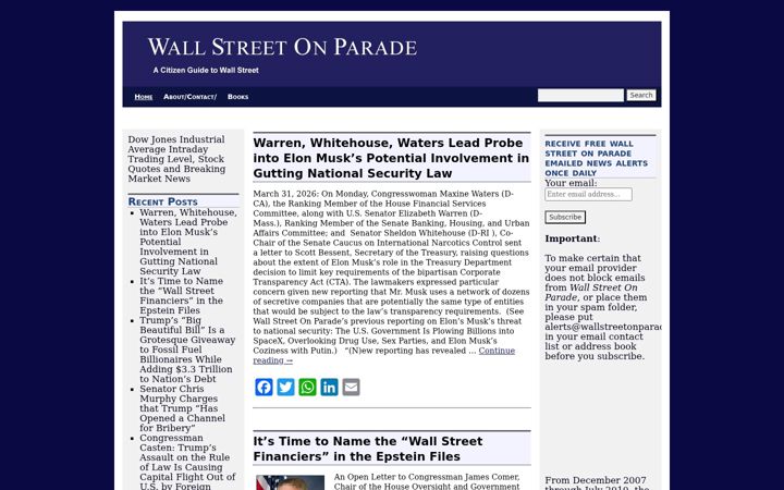 Screenshot of wallstreetonparade.com