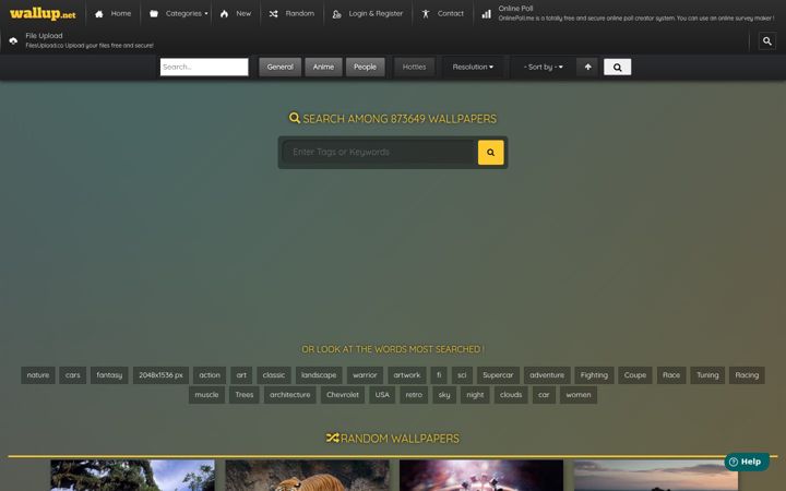 Screenshot of wallup.net