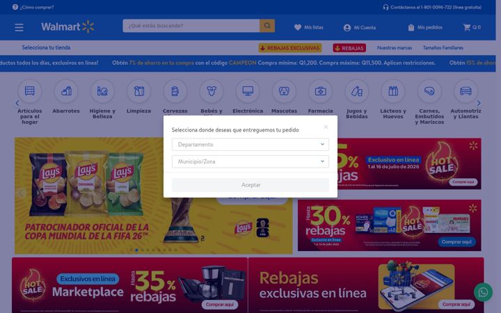 Screenshot of walmart.com.gt
