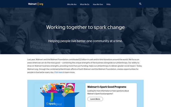 Screenshot of walmart.org