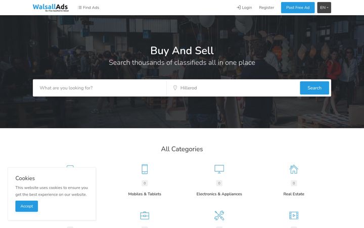 Screenshot of walsallads.co.uk