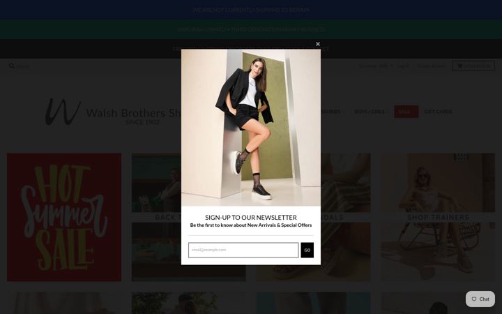 Екранна снимка на walshbrothersshoes.ie