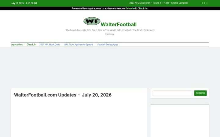 Screenshot of walterfootball.com