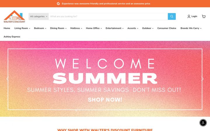 Screenshot of waltersdiscount.com