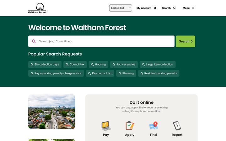 Screenshot of walthamforest.gov.uk