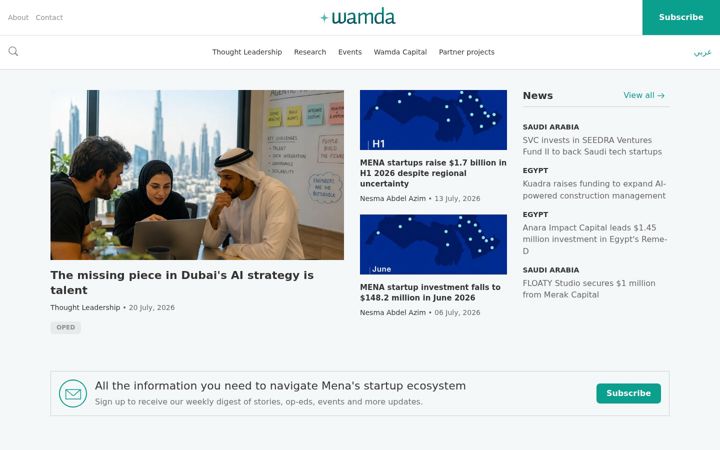 Screenshot of wamda.com