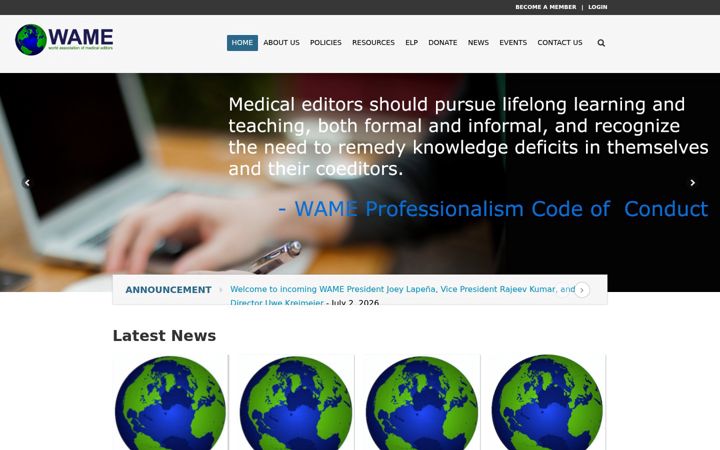 Screenshot of wame.org