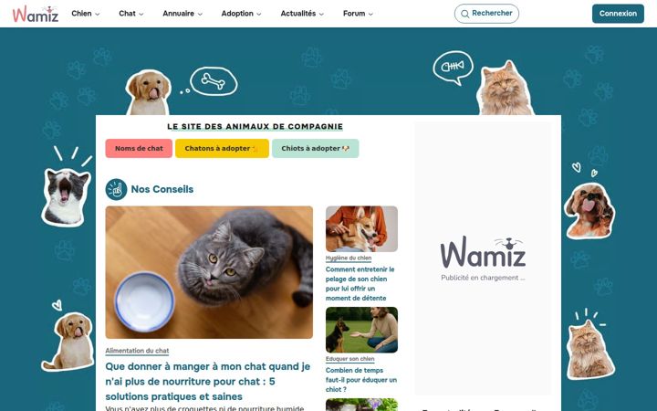 Screenshot of wamiz.com