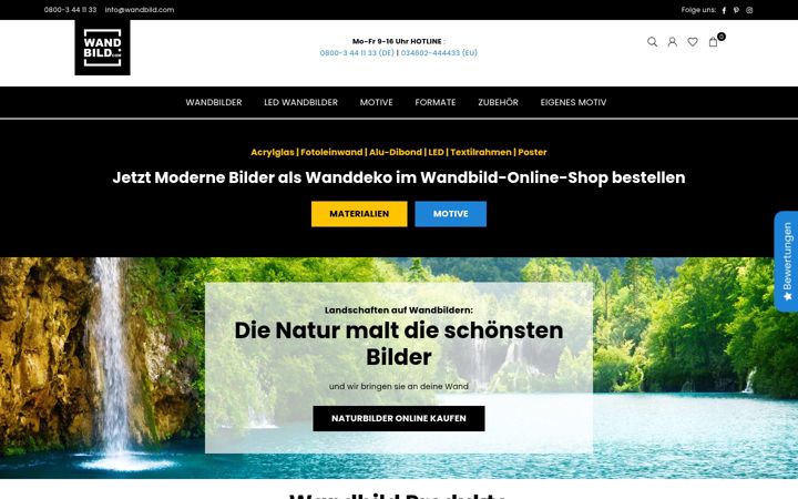 Snimka zaslona za wandbild.com