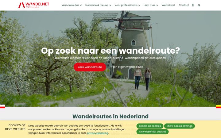 Screenshot of wandelnet.nl