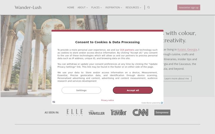 Screenshot of wander-lush.org