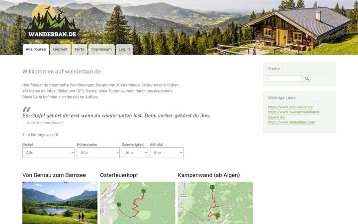 Screenshot of wanderban.de