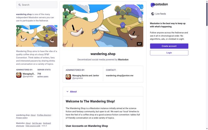 Screenshot of wandering.shop