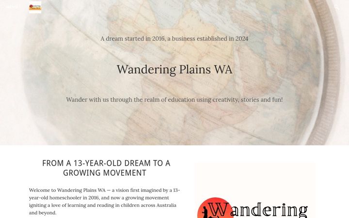 Screenshot of wanderingplainswa.com