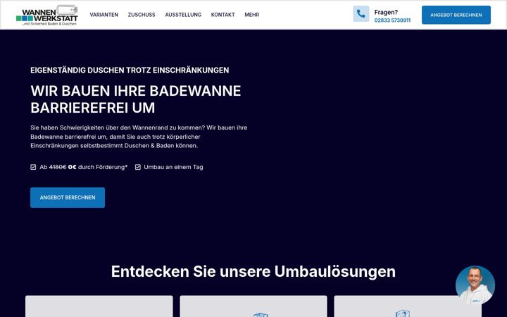 Snimka zaslona za wannenwerkstatt.de