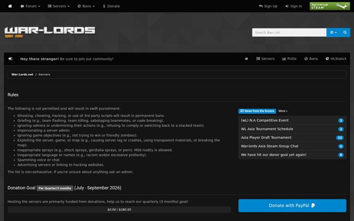 Skjermbilde av war-lords.net