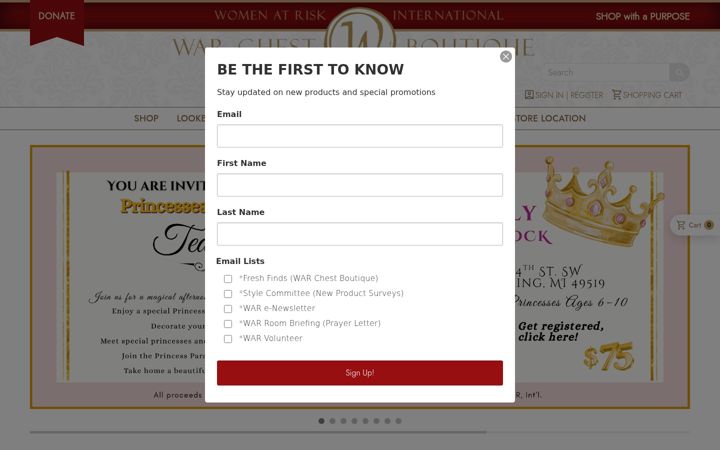 Screenshot of warchestboutique.com
