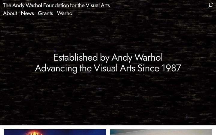 Screenshot of warholfoundation.org