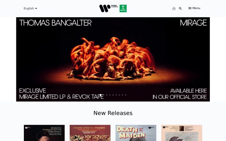 Screenshot of warnerclassics.com