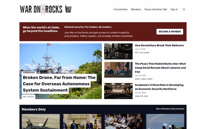Екранна снимка на warontherocks.com