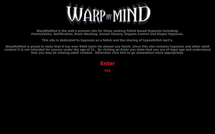 Screenshot of warpmymind.com