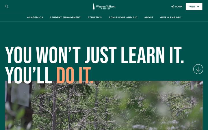 Screenshot of warren-wilson.edu