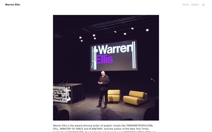 Screenshot of warrenellis.com