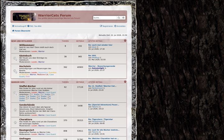 Screenshot of warriorcatsforum.de
