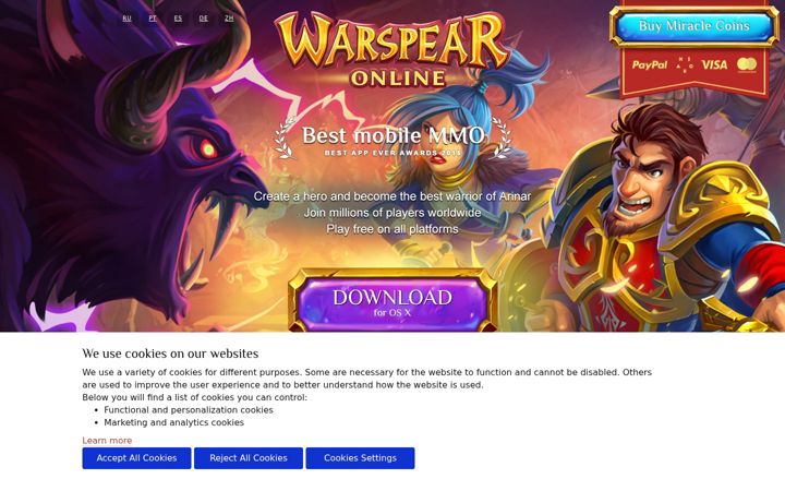 Screenshot of warspear-online.com