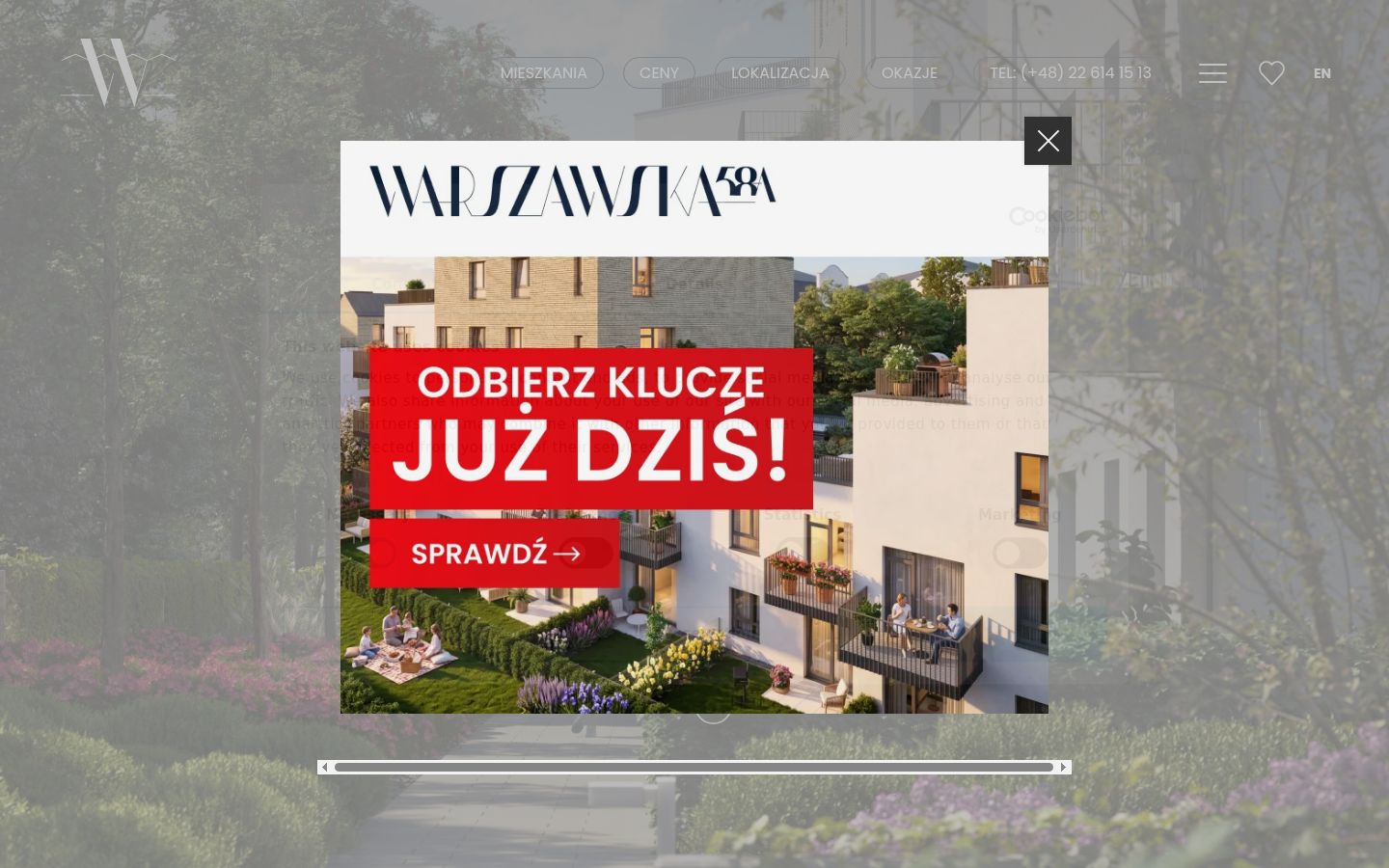 Snimka zaslona bannera za privolu prikazanog prije bilo kakve interakcije
