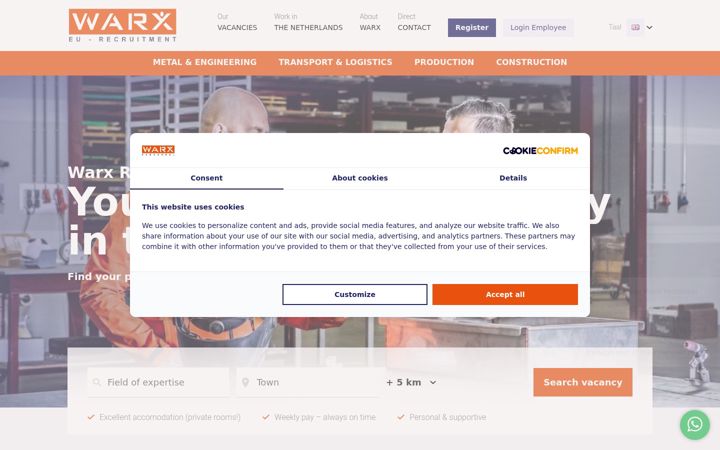 Screenshot of warx.eu