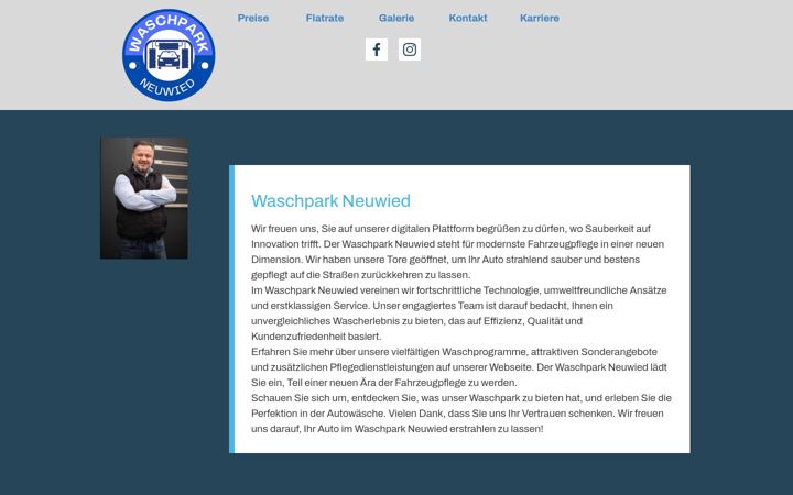 Ekraanipilt saidist waschpark-neuwied.de