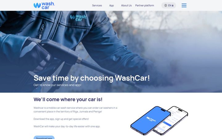 Screenshot of wash.car