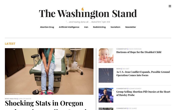 Screenshot of washingtonstand.com