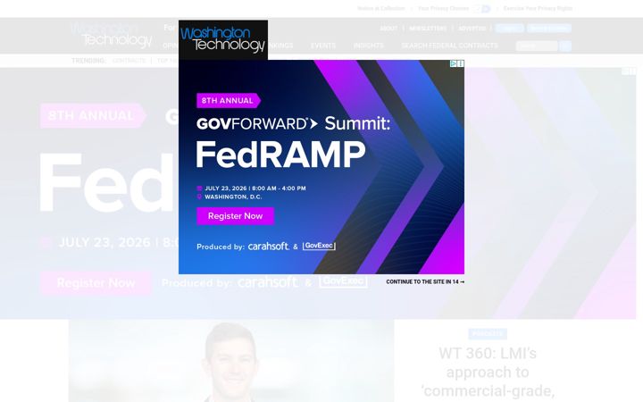 Screenshot of washingtontechnology.com