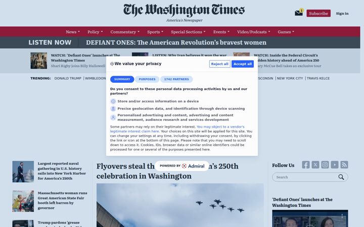 Skjermbilde av washtimes.com