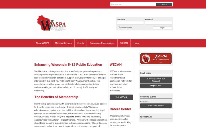Screenshot of waspa.org