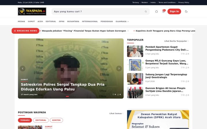 Screenshot of waspada.id