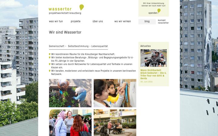 Екранна снимка на wassertor.org
