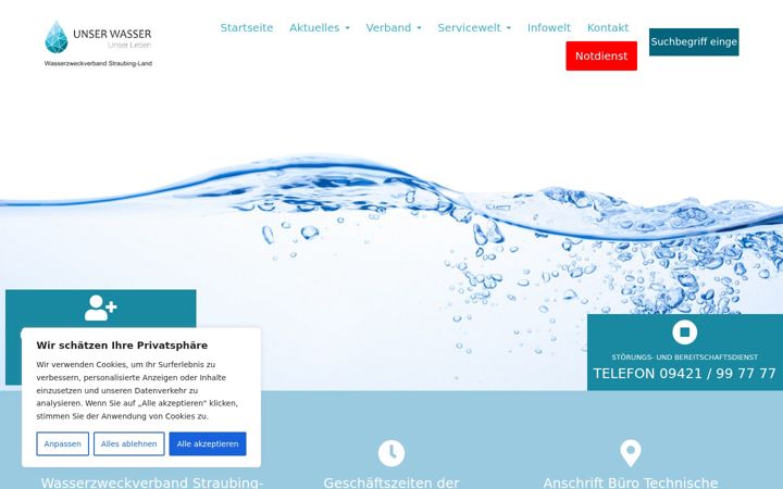 Screenshot of wasserzweckverband-straubing-land.de